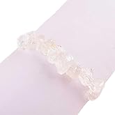 Natural Raw Angel Aura Quartz Crystals Bracelet, Rough Gemstone, Energy Healing Crystals, Birthday, Gift for Her, Women, Teen Girl Gemstone Jewelry AAA+ Quality (angel aura quartz)