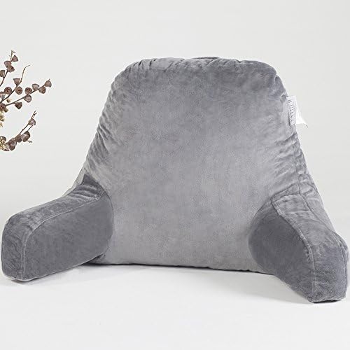YSTHER Shredded Foam Reading Pillow / Bedrest, with Removable Velour Cover and Durable Handle, Great for Adults and Kids