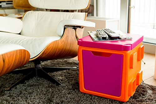 Chillafish BOXTOP Pack: Connectable Toy Storage and Play System Top, Pink/Orange