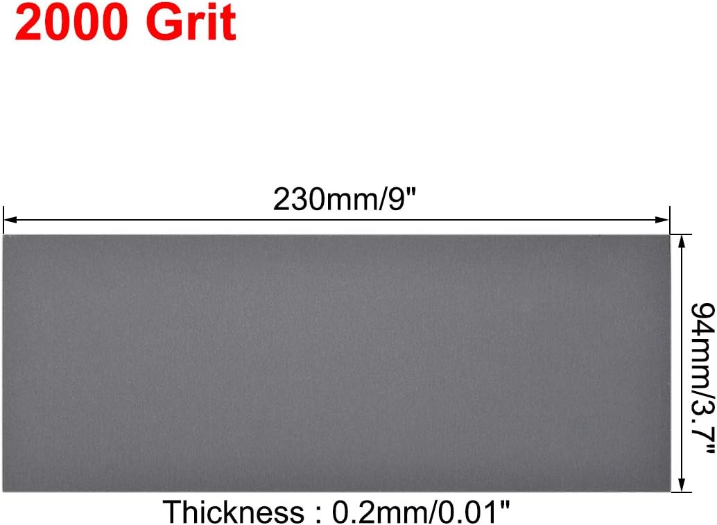 sourcing map 2000 Grits Sanding Sheets 9-inch x 3.6-inch Wet Dry Silicon Carbide Sandpaper for Wood Furniture Metal Automotive Polishing 10pcs - Image 4