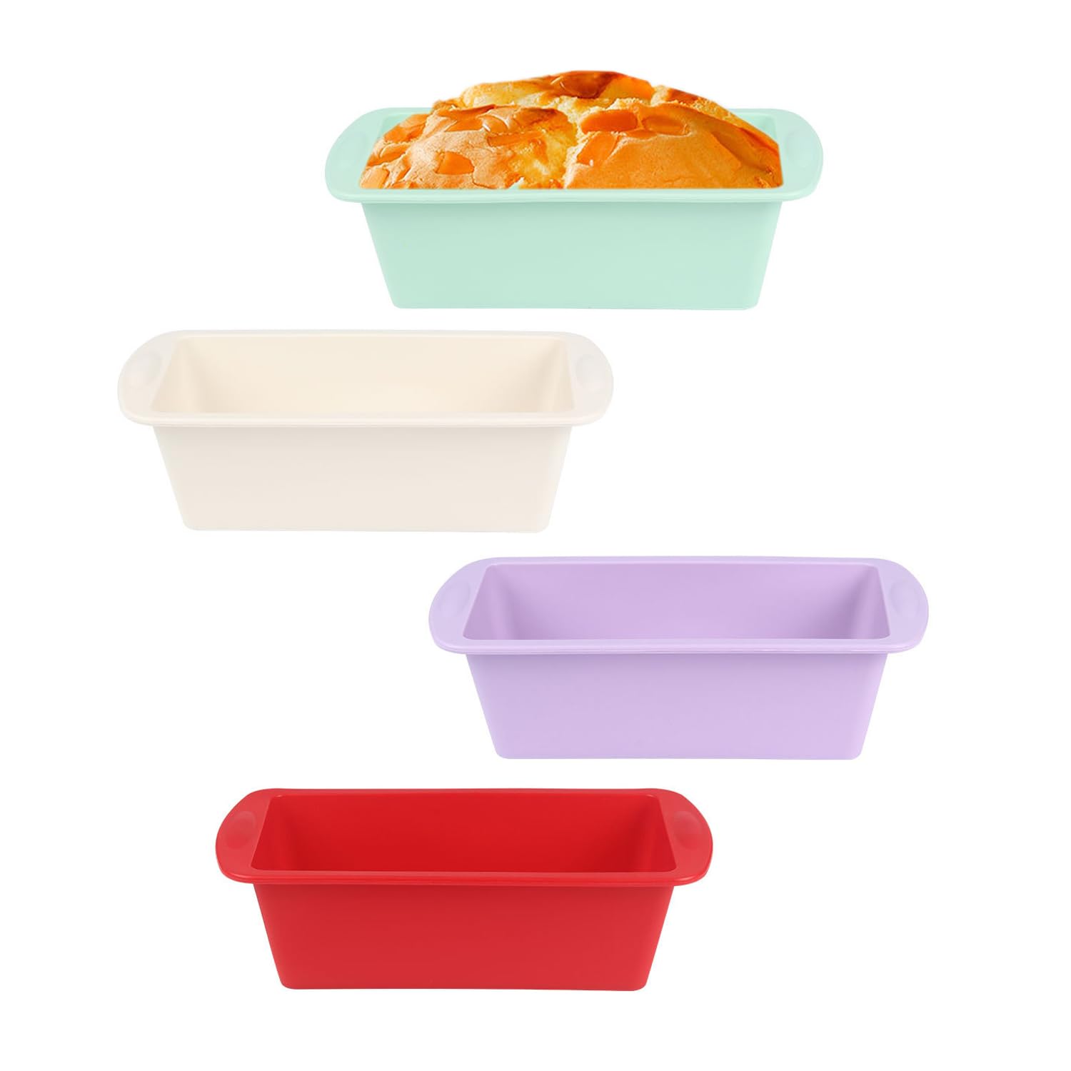 BEIBXHQQ 4 Pieces Baking Molds, Baking Bread Tins, Silicone Molds for Air Fryer, Baking Tools, Bread Baking Box, Bakeware Set, Bread Making Accessories for Cakes, Toast, Bread