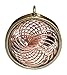 High Power Orgone Pendant - Double Sided Metal Vortex on black silken cord