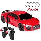 Best Choice Products 1/24 Scale Licensed RC Audi R8 Luxury w/ Lights, 27MHz Frequency, Red
