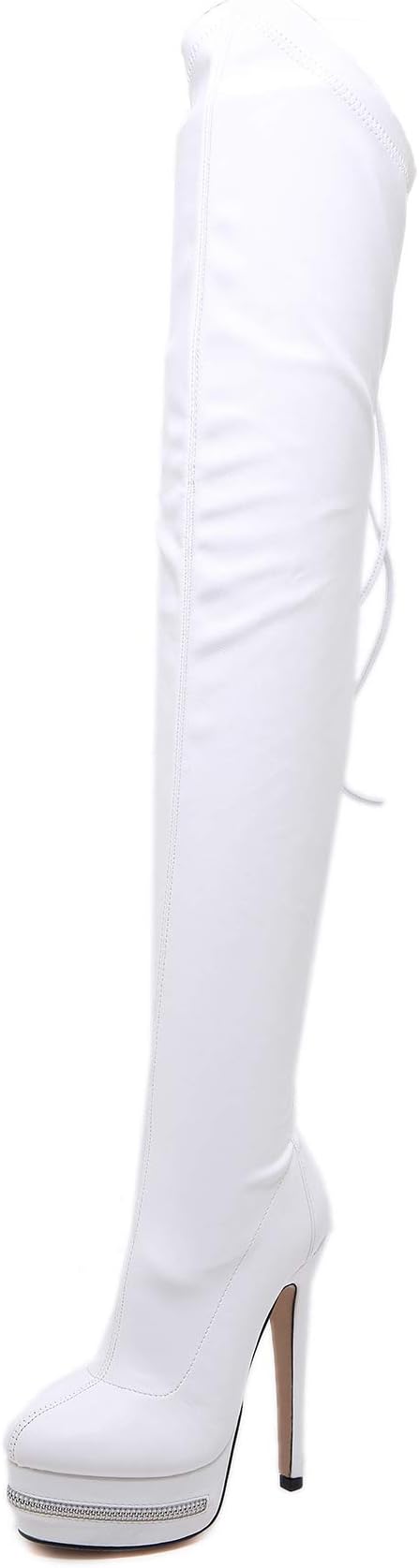 termarnoov Women's Shoes Leather Closed Toe Over Knee Fashion Boots