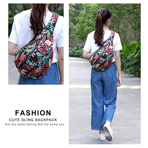 Kamo Sling Backpack - Rope Bag Crossbody Backpack Travel Multipurpose Daypacks for Men Women Lady Girl Teens