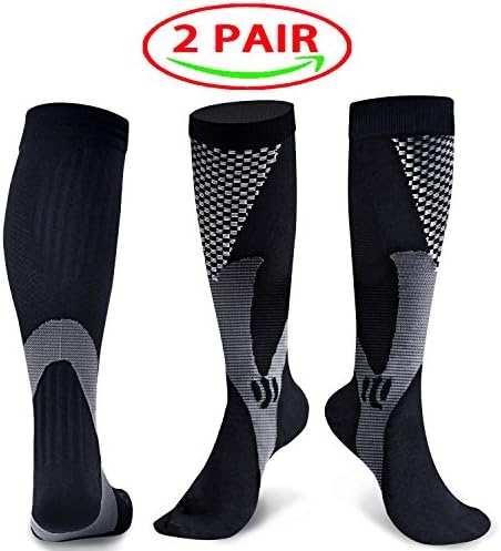 Compression Socks for Men and Women Graduated Athletic Sport Socks for Running, Biking, Hockey, Baseball, Flight Travel, Nurse, Maternity Pregnancy 20-30mmhg Increase Circulation Athletic Recovery