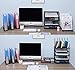 EasyPAG Mesh Desk Organizer Stacking Double Trays with Sliding Drawer 5 Upright Sections Holder,Black