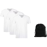Hanes Irregular Men's Moisture-Wicking Crewneck or V-Neck Performance Undershirt, 3-Pack with Carry Pouch - Classic Fit