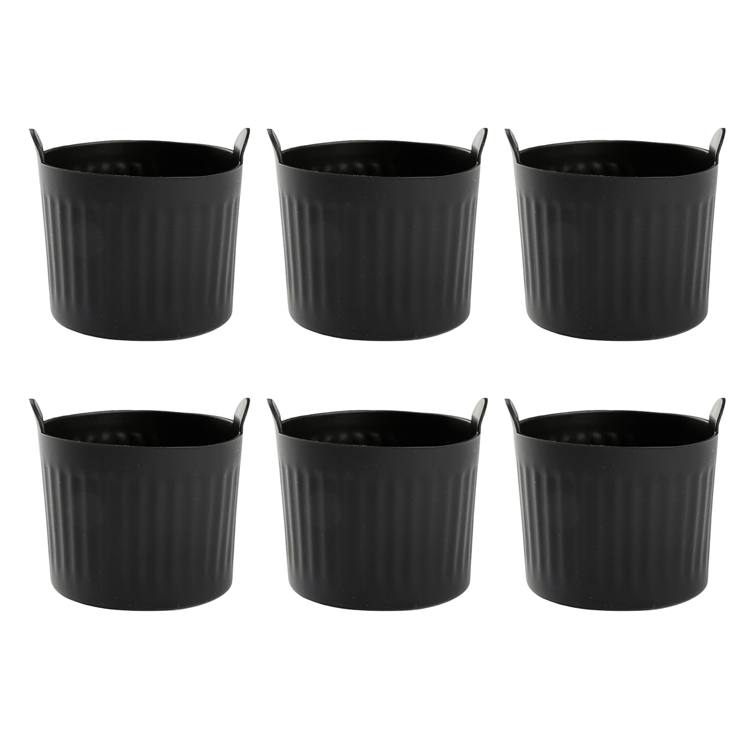 Tabanzhe 6PCS Silicone Muffin Case Moulds for Air Fryer,Nonstick Reusable Poached Egg Moulds,Large Black Bakecat Ramekins Air Fryer Accessories Liners for Cooking Baking