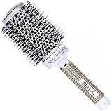 BIBTIM Nano Technology Ceramic & lonic Round Barrel Hair Brush with Natural Boar Bristle for Blow Drying, Curling, Styling, Straightening (2 inch)