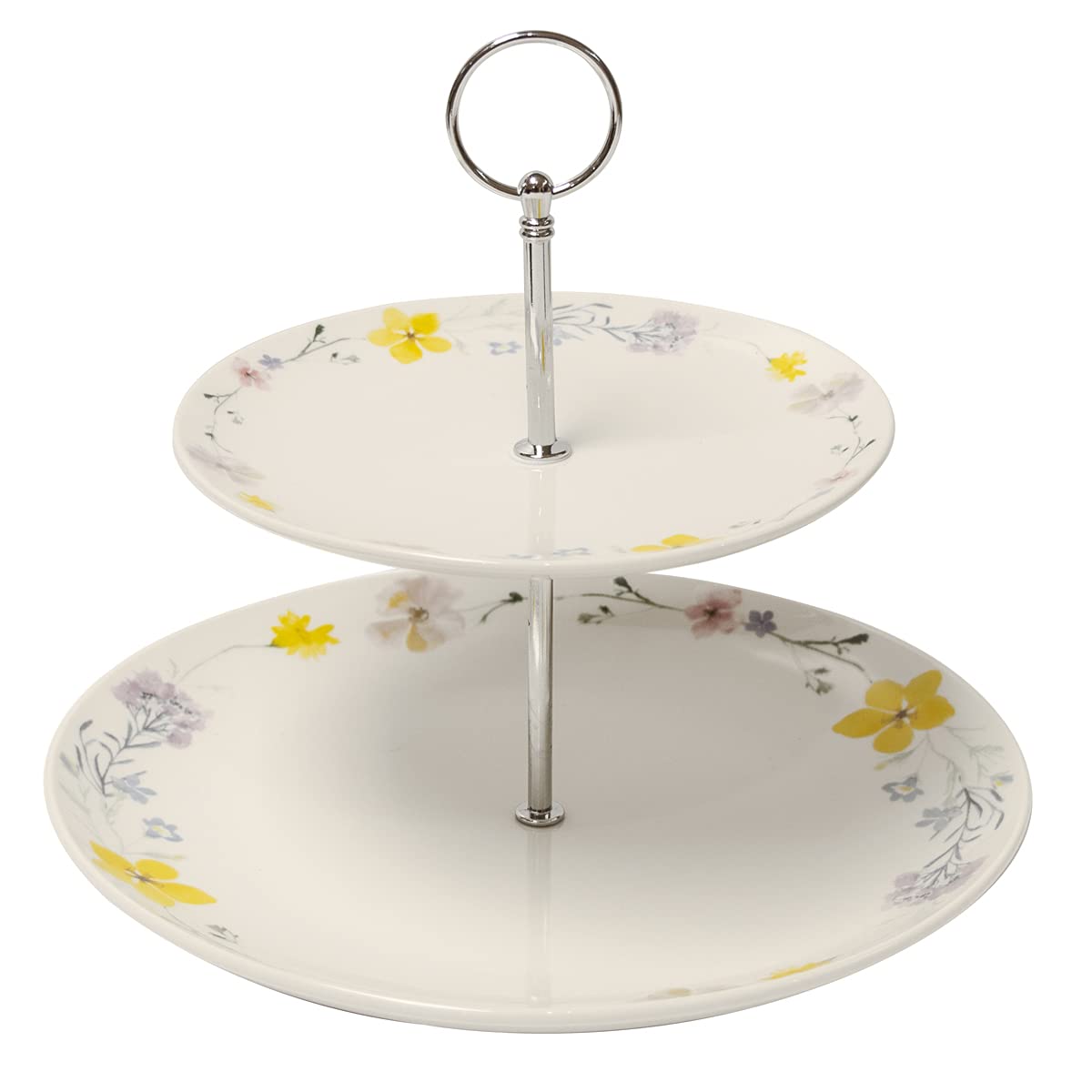 English Tableware Co. Pressed Flowers 2 Tier Cake Stand