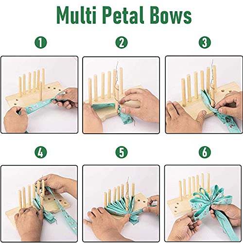 Creproly Bow Maker for Ribbon Wreaths, 2in1 Double Sided Wooden Hair