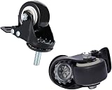 Onerbuy 4pk Heavy Duty Swivel Caster Wheels 1.5 Inch M8 Stem Dual Lock Brake view 6