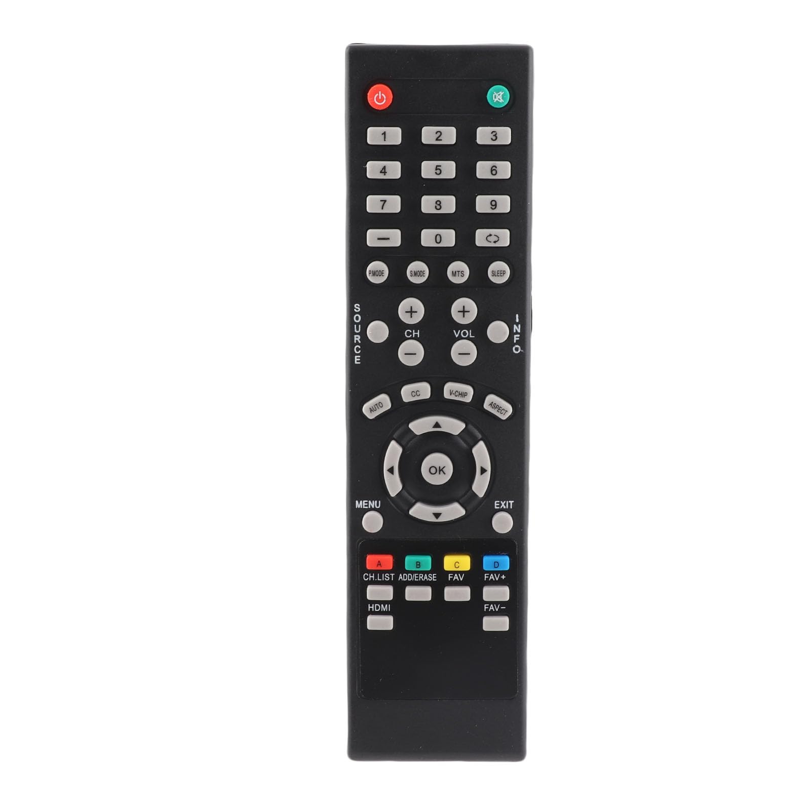 Universal TV Remote Control, TV Remote Control Replacements, 8m Distance Fast Response, 2*AAA Batteries Powered(Battery Not Included), Easy to Operate, for SEIKI TV (Black)