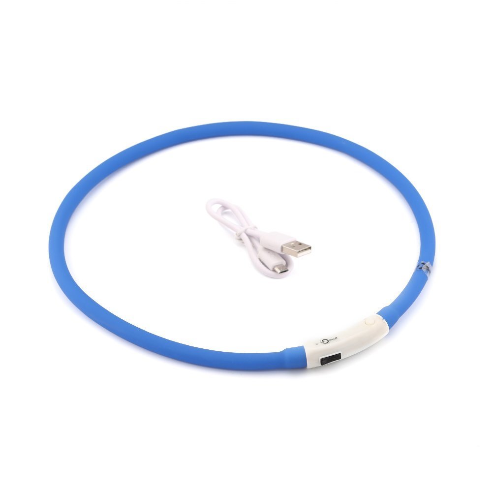 ZOGIN Collar de perro LED, collar de seguridad recargable USB para perro gato y otro animal doméstico, color azul