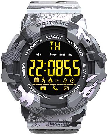 EX16 Rugged Military Sports Smart Watches Outdoor Watch with Pedometer Steps Caloires Counter/Stopwatch /Alarms / 50M Waterproof for Running Walking Hiking Compare with iOS & Android Phone