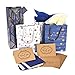 Christmas Gift Bags Bulk - Set of 16: 12 Assorted Medium Size Bags with Rope Handles + 2 Wine Bags + Tissue Paper + 12 Cards