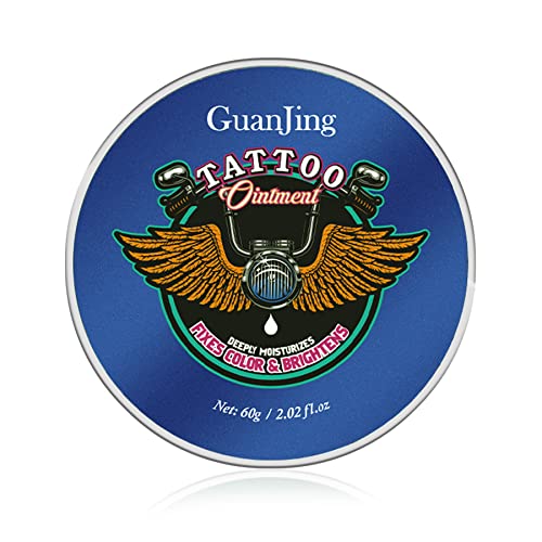 GUAN JING Tattoo Healing Balm 2 Ounce Protects Fresh Tattoos and Rejuvenates Older Tattoos, Tattoo Fix Color and Brightens Cream 40g
