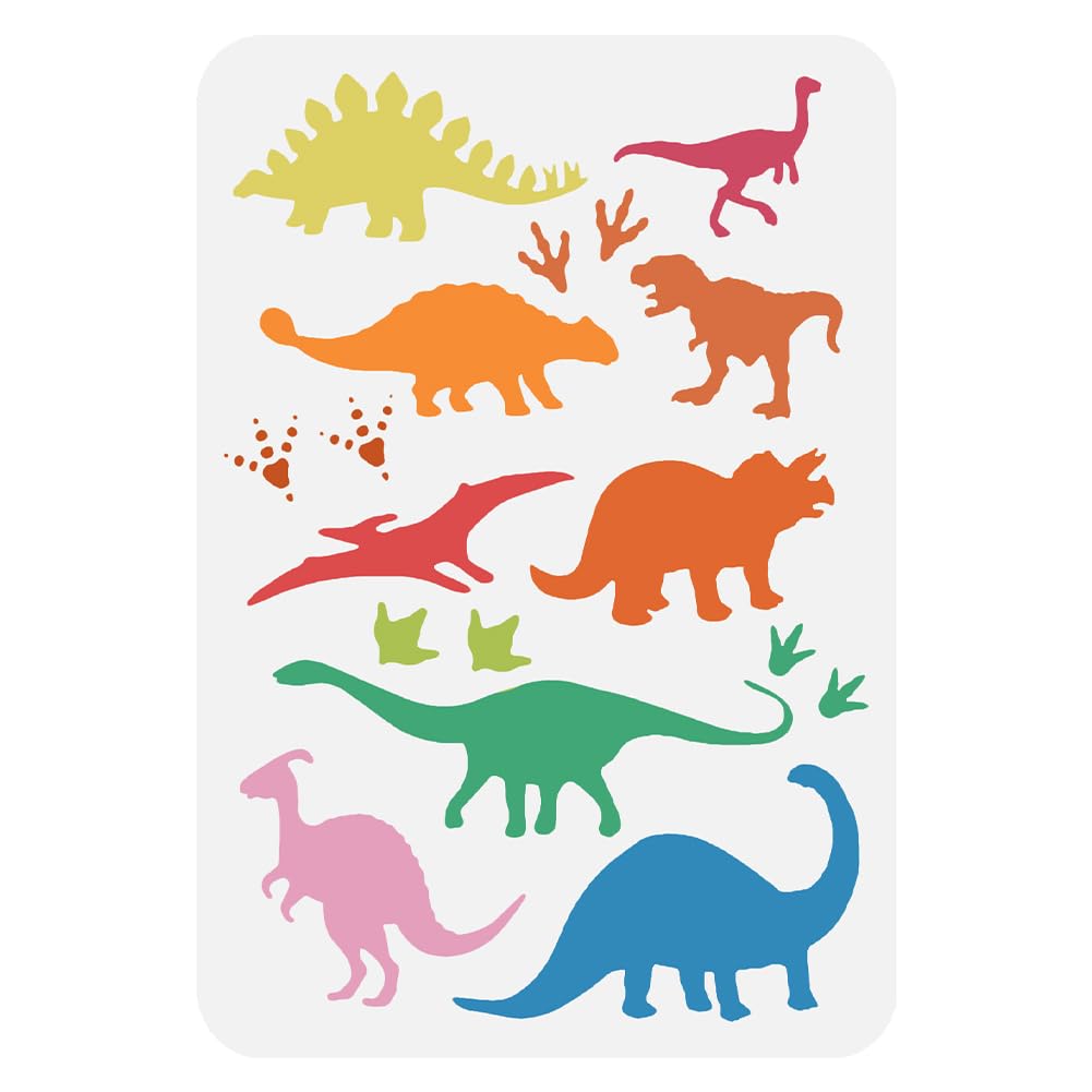 FINGERINSPIRE Dinosaurs Stencils - 29.7x21cm Plastic Tyrannosaurus Drawing Painting Stencils for Reusable Prints on Wood, Floor, Wall and Tile