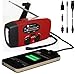 Ambient Weather WR-089 Compact Emergency Solar Hand Crank AM/FM/NOAA Weather Radio, Flashlight, Smart Phone Charger with Cables