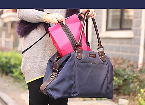 Vovoly Travel Shoe Bags Portable Waterproof For Men & Women Oxford-Nylon With Zipper Pack of 4 pink - Thumbnail 5