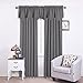 NICETOWN Grey Valances for Window - Farmhouse W52 x L18 inches Scalloped Pole Pocket Curtains Small Window Wave Drapes/Draperies for Kitchen/Home Decor, Living Room, Grey, 2 Pairs