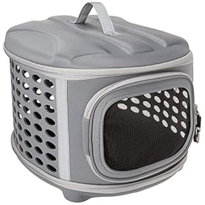 PET MAGASIN Transportador de Viaje para Gatos Perros – Acolchado y Plegable con Puertas de Malla para una ventilación óptima (En avión)