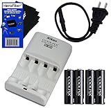 Nikon Coolpix MH-73 Rapid Battery Charger with Nikon 4 2300mAh Ni-MH AA Rechargeable Batteries + AC Power Cord w/ HeroFiber Ultra Gentle Cleaning Cloth