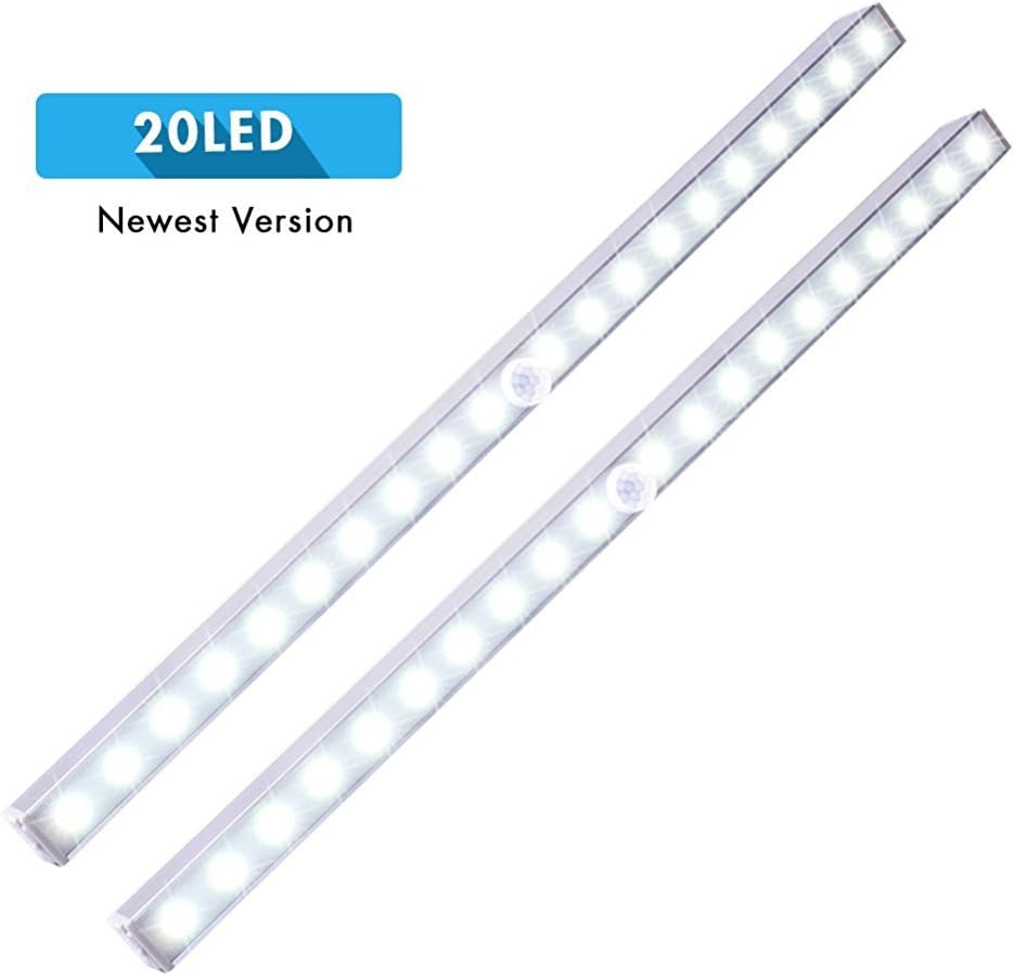 Cshidworld Closet Lights, Stick Anywhere Portable 56 LED Motion Sensor Light Wireless Magnet Sensing Cabinet/Stairs/Garage/Safe Lighting with 2400 mAh Battery (USB Rechargeable)
