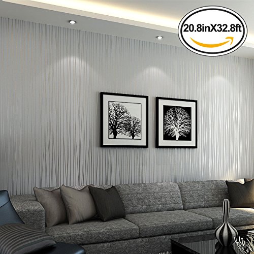 Mavee non-woven 3d wallpaper, print embossed, modern stripe fashi…