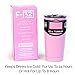 Pink Powder Coated 20 Oz. F-32 Stainless Steel Tumbler Premium Bundle - Blue Black White Silver available - Splash Proof Lid + Stainless Steel Straw + Cleaning Brush + Pink Gift Box + Manual