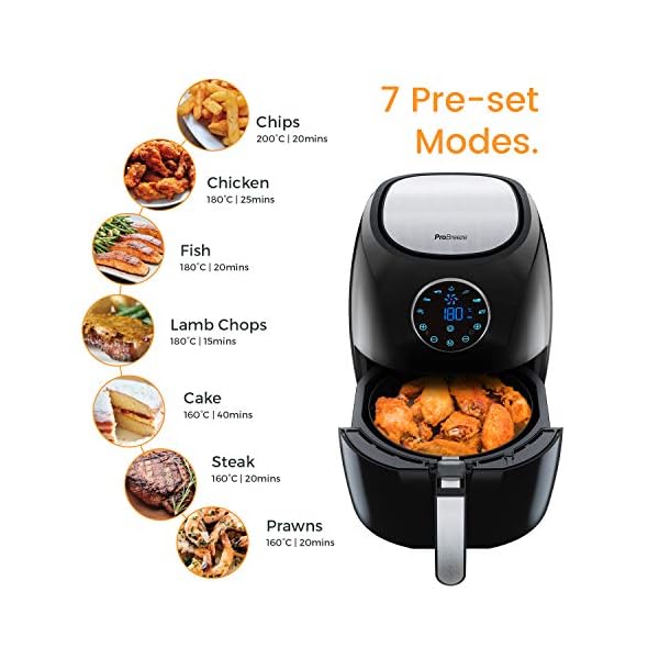 Pro Breeze 4.2L Air Fryer 1400W with Digital Display, Timer and Fully Adjustable Temperature Control for Healthy Oil…