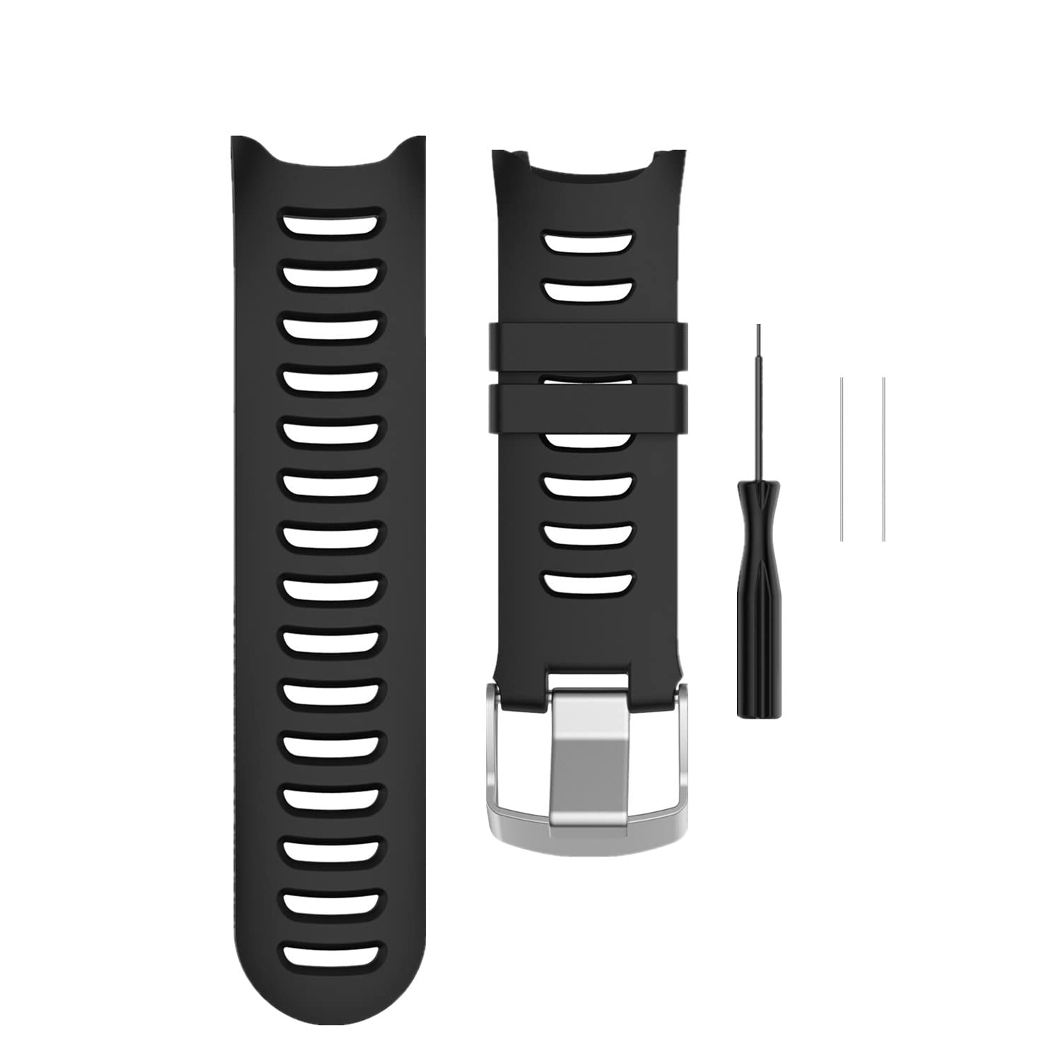 Muovrto Replacement Strap for Garmin Forerunner 610, Soft Silicone Sport Band Wath Strap Replacement Band for Garmin 610