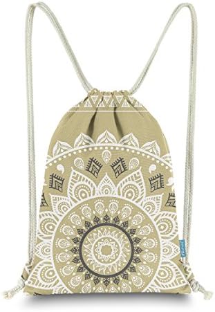 MiomaoDrawstring Backpack Mandala Style String Bag Canvas Beach Sport Daypack