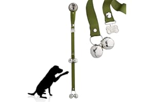 PoochieBells Original Handcrafted Potty Training Dog Doorbell – Excellence in Craftsmanship, One Size Fits All, Trainer-Recommended for 20+ Years, Made in USA, Fern Green Solid