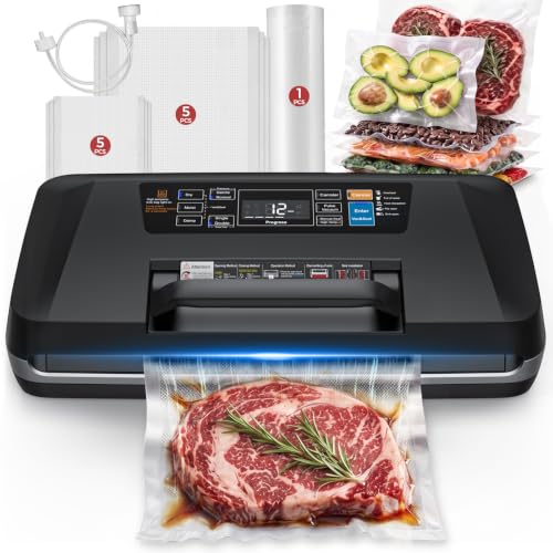 Vacuum Sealer Machine, 230W 95KPa Food Sealer Built-in Cutter & Bag Storage