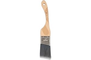 Restaurantware Angled Paint Brush 1 Count 11.81 x 2.05 Inches Wood Handle Nylon Polyester Brush for Edges - Gray Stainless St