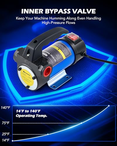 Orion Tech Motor Bomba de Transferencia Diesel Kit 12 V Volt DC Cebado Automático 45L/min de Aceite de Combustible w/Manguera