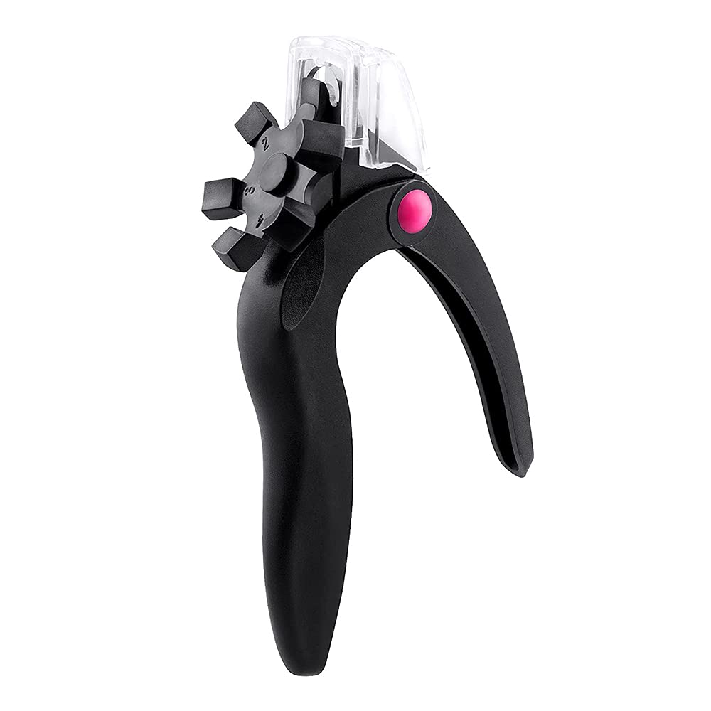 JZF Acrylic Nail Clipper, Professional Adjustable Stainless Steel Artificial Nail Clipper, Gel False Nails Tips Cutter for Nail Art Manicure Tool (Black)