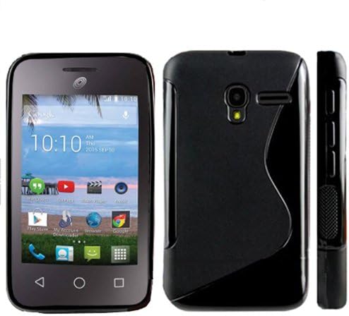 For Tracfone Alcatel Pixi GLITZ A463BG / Pixi 3 (3.5") 4009a Case, Gel Flex Cover Case (Frosted Black)