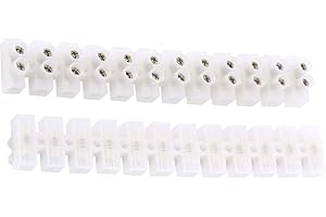 COMOK Dual Row 12 Position Barrier Block Terminal Strip Cable Connector 60A 2Pcs