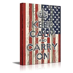Keep Calm and Carry On Quote on Vintage...