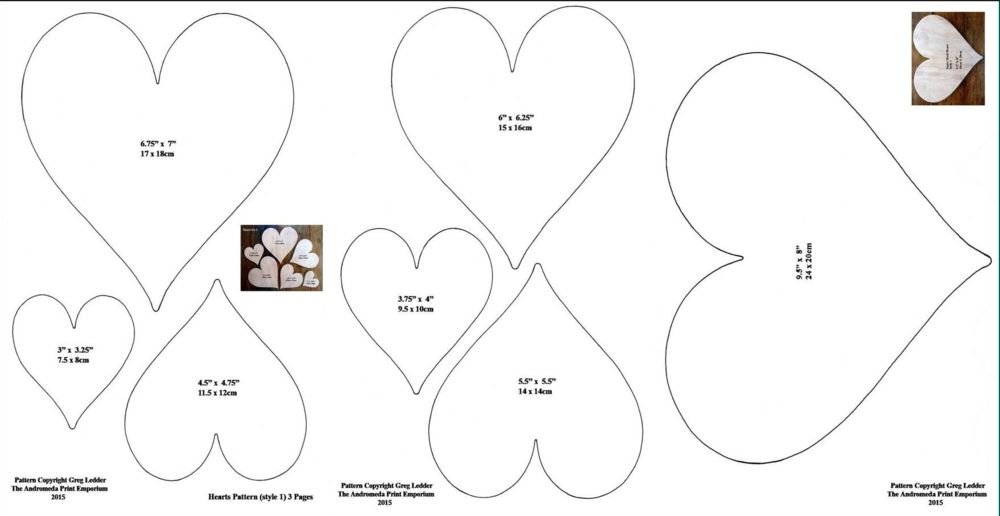 'Hearts' Set 1 Scroll Saw / Craft Pattern 3 Pages Amazon.co.uk