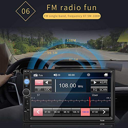 VOVI Car Stereo with 7 Inch 2 DIN Car Bluetooth Stereo Radio Car Mp5 Card Player Connected to The Camera Bluetooth Call Reversal Priority for Car - Thumbnail 6