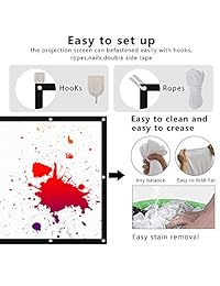 Pantalla de proyección 100 pulgadas 16: 9 Plegable antiarrugas Proyector portátil Películas Pantalla HD Diseño 4K Agujero para colgar Arandelas Proyección Inicio Interior Película al aire libre Partido Partido