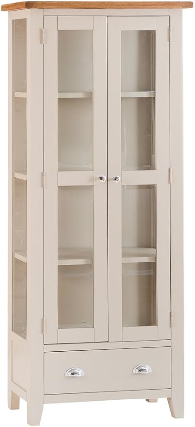 Luxe Collection Constance Oak Ready Assembled Glass Door Display Cabinet Littlewoodsireland Ie