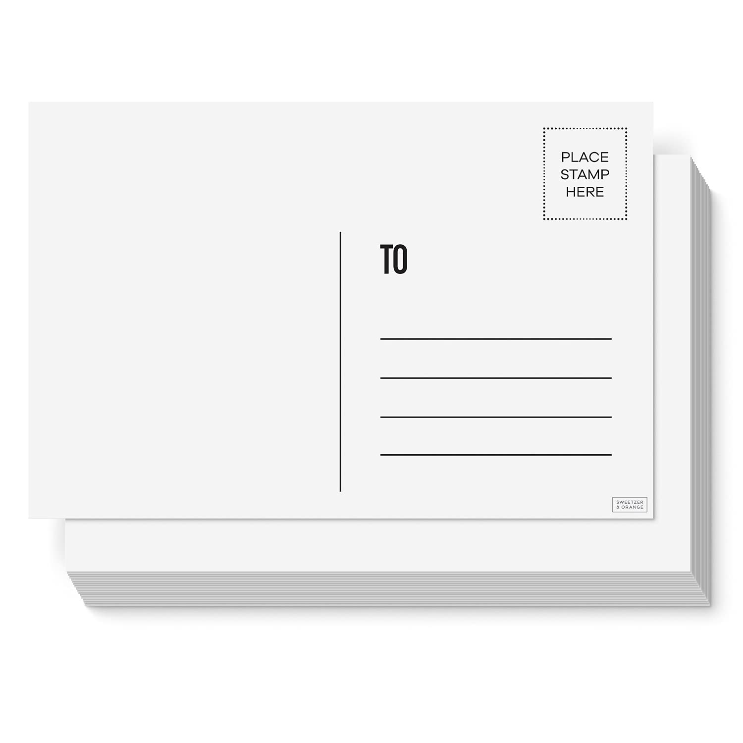 Sweetzer & Orange Blank Postcards for Mailing. 60 White 4x6 Blank Post Cards, Blank Mailable Postcards Set. Make Your Own Printable Postcards. 300gsm Postcard Paper Cardstock, Bulk Post Card Pack.