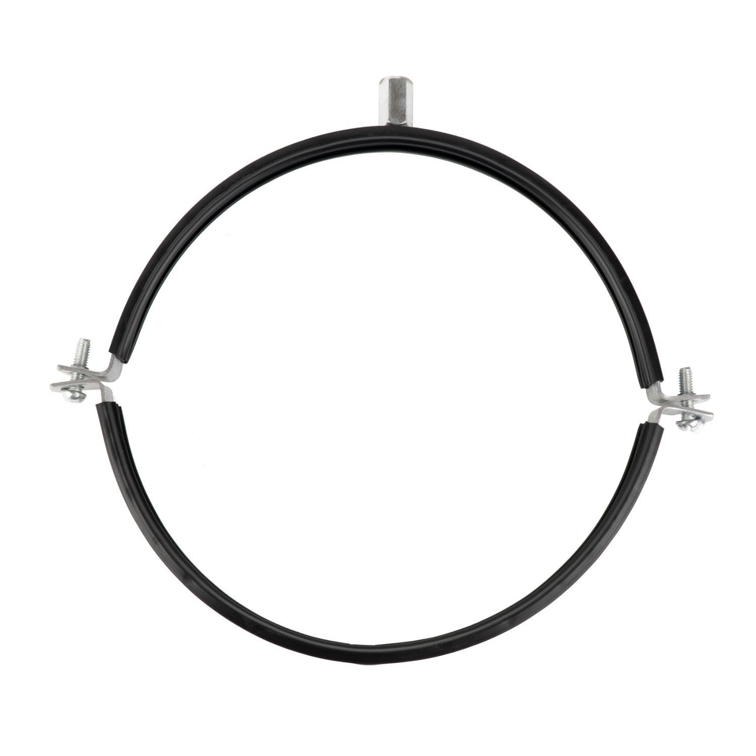 1pcs, Duct Clamp 200mm / 8 inch Bracket with Rubber Gasket, M8/M10 Thread, Steel Pipe Hanger 8 inch for Spiral Duct, Ventilation Pipe, Downpipe, Pipe Holder Wall or Ceiling Mount, by Steinberg14