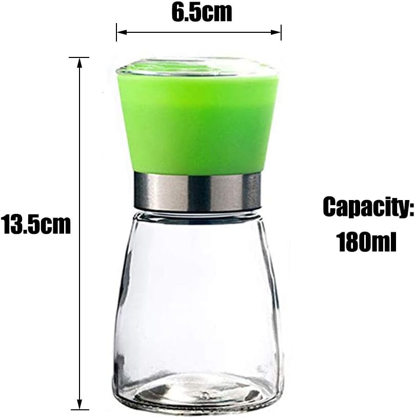 NO Salt and Pepper Grinder Set, Pack of 3, Salt and Pepper Grinders Mill Refillable, Glass Body Salt and Pepper Shakers - Image 3