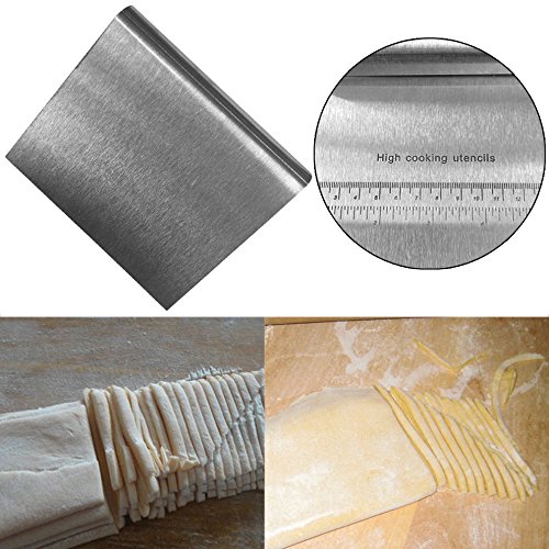 Stainless Steel Pizza Dough Scraper Cutter Kitchen Flour Pastry Cake Tool - Thumbnail 2